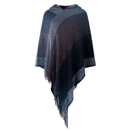 Damenponcho mit Kapuze