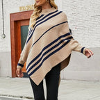 Pullover-Poncho mit langen Ärmeln