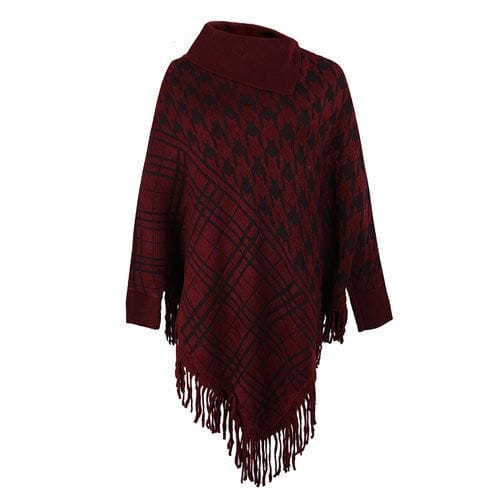 Pullover-Poncho mit Stehkragen