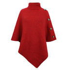 Asymmetrischer Poncho mit Rollkragen und Fledermausärmeln