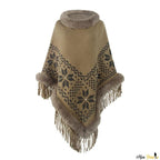 Pullover-Poncho mit Rollkragen