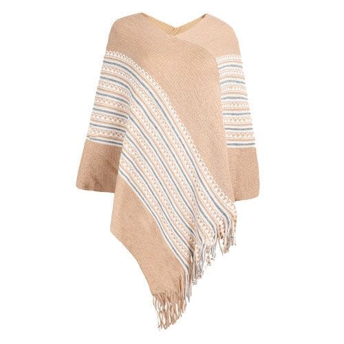 Ethnischer Poncho mit Fransen