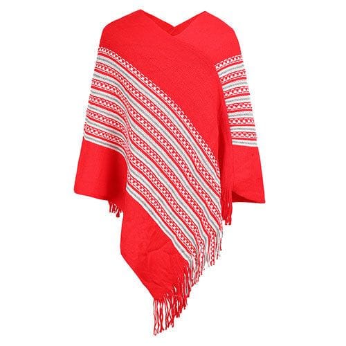 Ethnischer Poncho mit Fransen