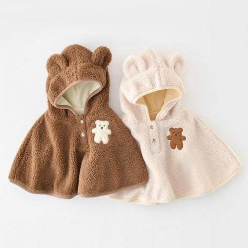 Babyponcho mit Bärenmotiv