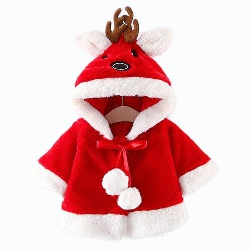 Weihnachts-Babyponcho mit Rentier