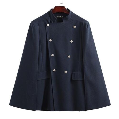 Schicker Herren-Poncho mit Knöpfen