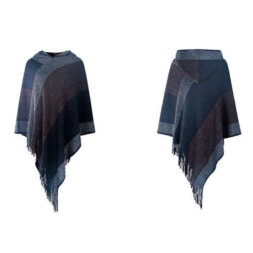 Damenponcho mit Kapuze