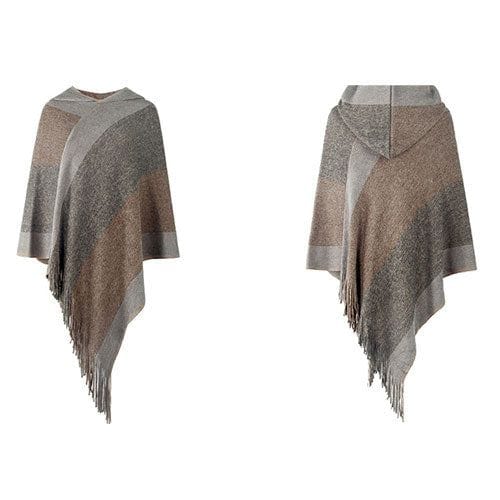 Damenponcho mit Kapuze
