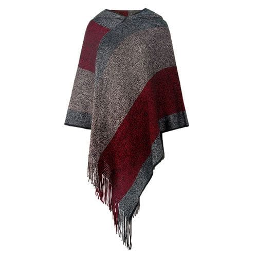 Damenponcho mit Kapuze