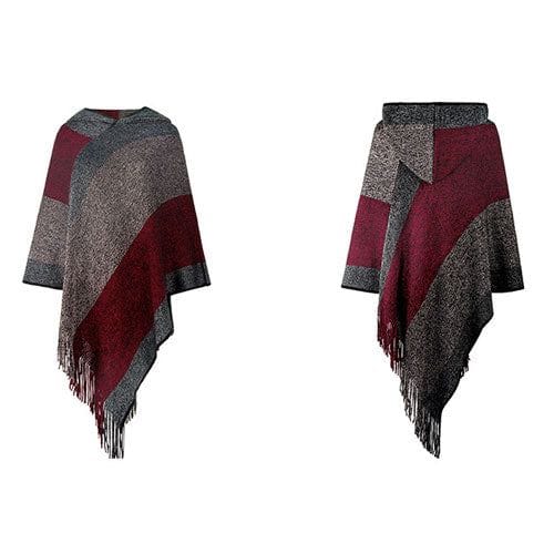Damenponcho mit Kapuze