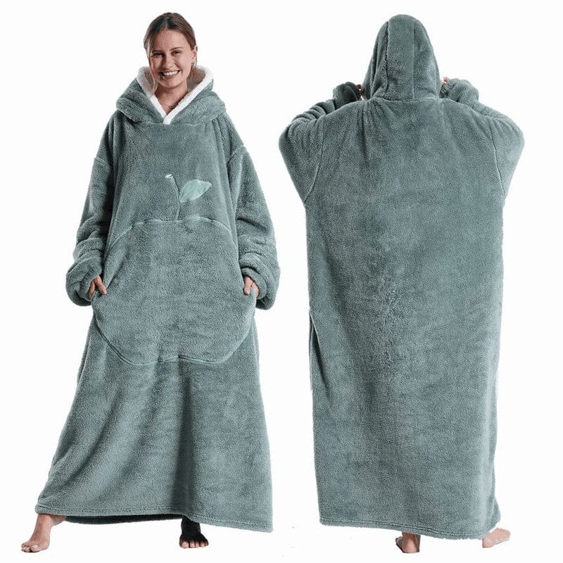Fleece-Deckenponcho für Damen mit Kapuze