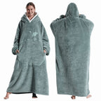 Fleece-Deckenponcho für Damen mit Kapuze