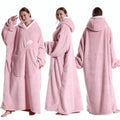 Fleece-Deckenponcho für Damen mit Kapuze