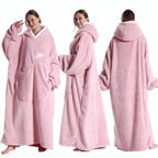 Fleece-Deckenponcho für Damen mit Kapuze