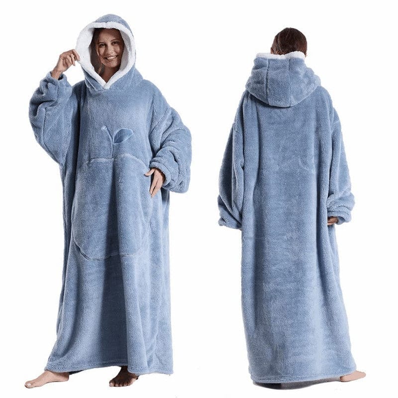 Fleece-Deckenponcho für Damen mit Kapuze