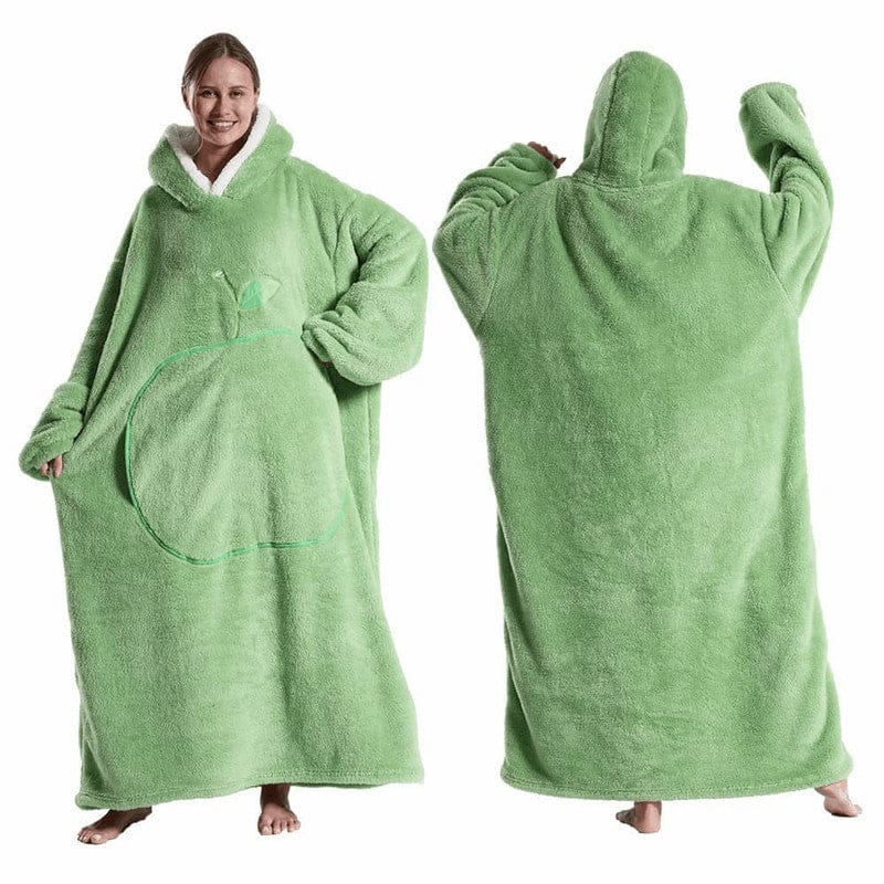 Fleece-Deckenponcho für Damen mit Kapuze