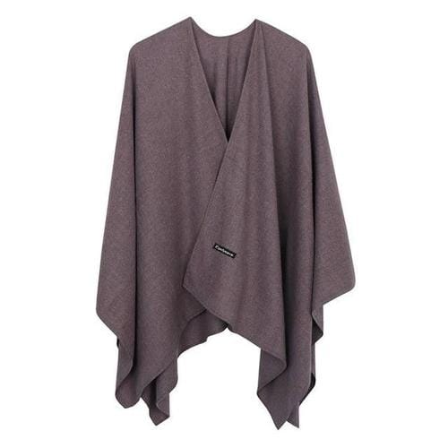 Einfarbiger Kaschmir-Damenponcho