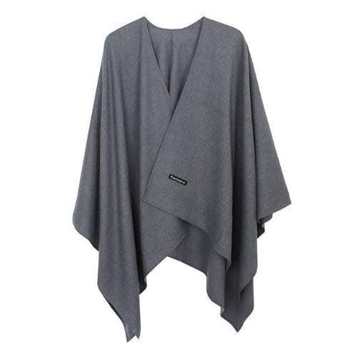 Einfarbiger Kaschmir-Damenponcho