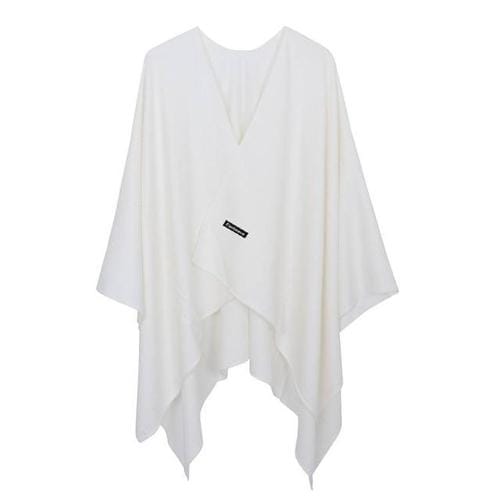 Einfarbiger Kaschmir-Damenponcho