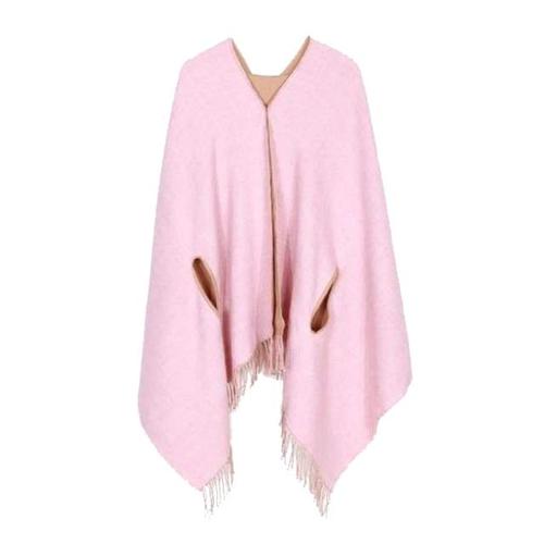 Einfarbiger, wendbarer Damen-Poncho aus Kaschmir
