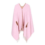 Einfarbiger, wendbarer Damen-Poncho aus Kaschmir
