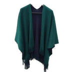 Einfarbiger Wollponcho für Damen