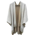 Einfarbiger Wollponcho für Damen