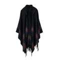 Ethnischer Damenponcho mit Kapuze