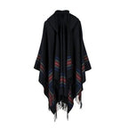 Ethnischer Damenponcho mit Kapuze