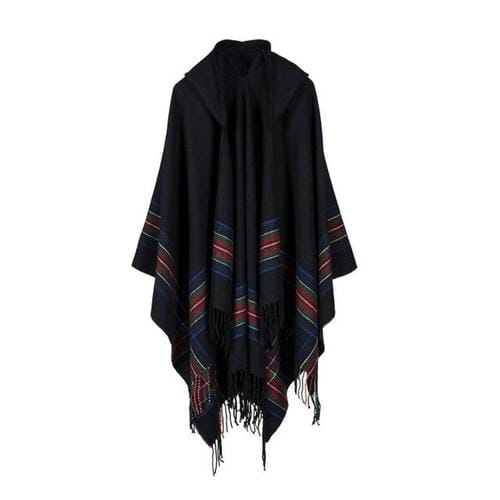 Ethnischer Damenponcho mit Kapuze