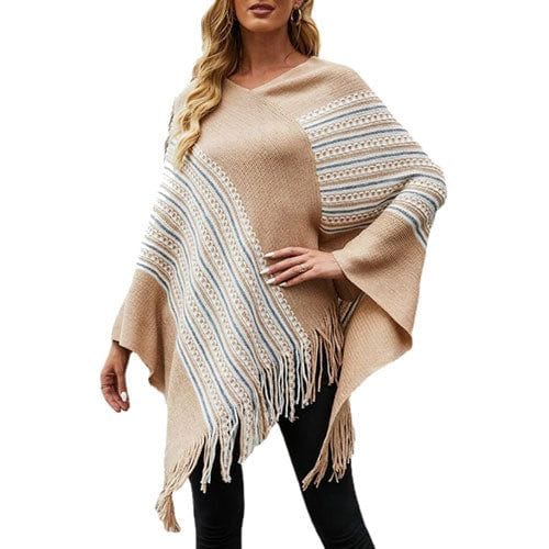 Ethnischer Poncho mit Fransen
