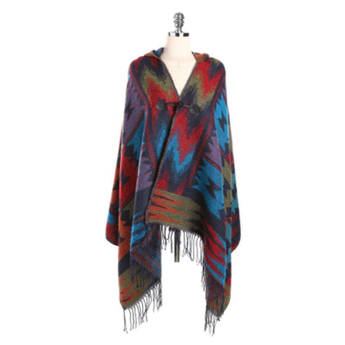 Feiner Damenponcho mit Kapuze