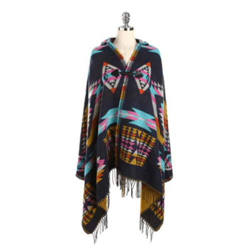 Feiner Damenponcho mit Kapuze