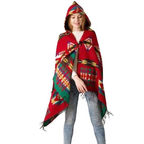 Feiner Damenponcho mit Kapuze