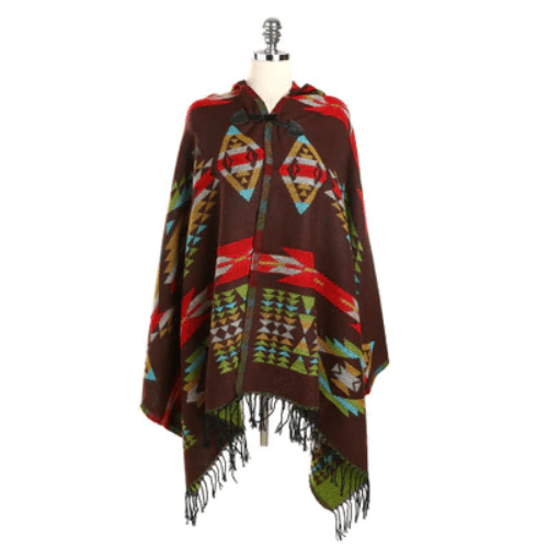 Feiner Damenponcho mit Kapuze