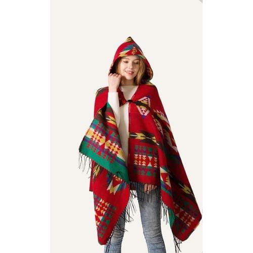 Feiner Damenponcho mit Kapuze