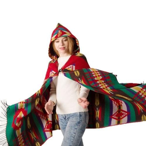 Feiner Damenponcho mit Kapuze