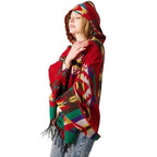 Feiner Damenponcho mit Kapuze