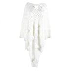 Feiner Damenponcho mit Pompons
