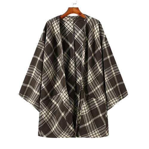 Fein karierter Herrenponcho