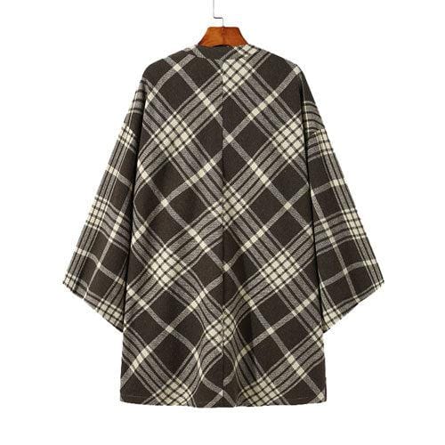 Fein karierter Herrenponcho