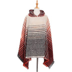 Fein gestreifter Damenponcho
