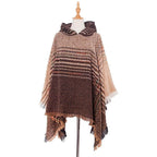Fein gestreifter Damenponcho