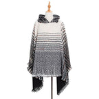 Fein gestreifter Damenponcho