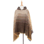 Fein gestreifter Damenponcho