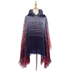 Fein gestreifter Damenponcho