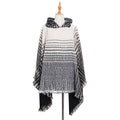 Fein gestreifter Damenponcho