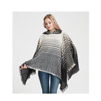 Fein gestreifter Damenponcho