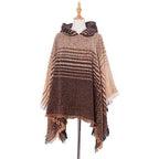 Fein gestreifter Damenponcho