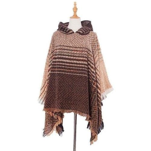 Fein gestreifter Damenponcho